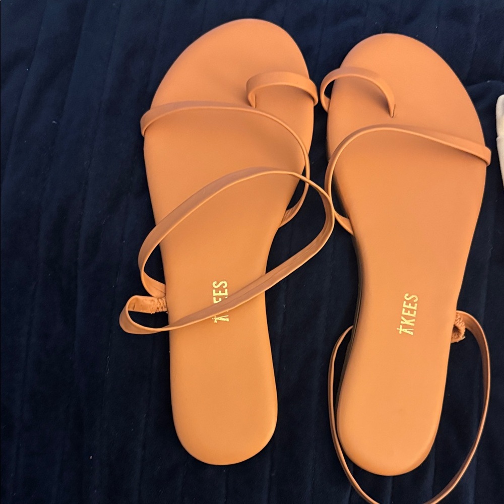 TKEES Minimalist Strappy Sandal in Camel